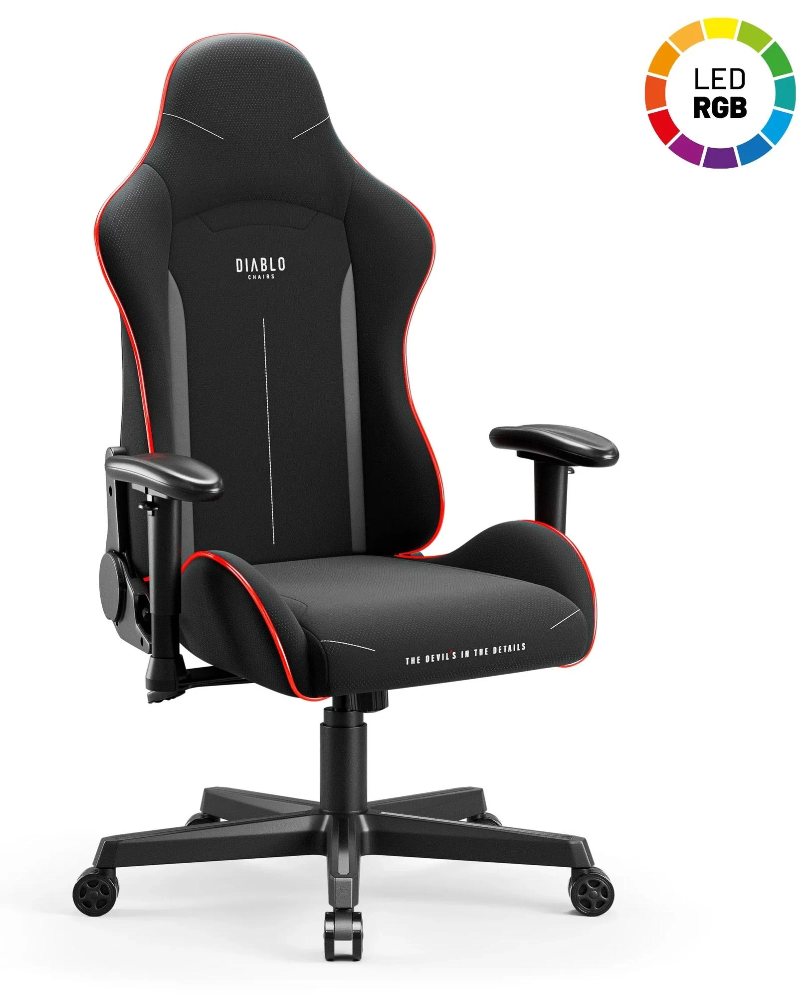 Herné kreslo Diablo X-Starter LED, čierne