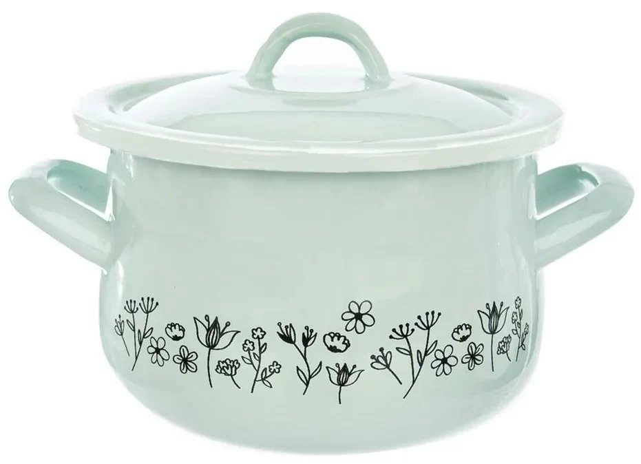 Orion Hrniec smalt  zelený LÚKA 16 cm pokrievka